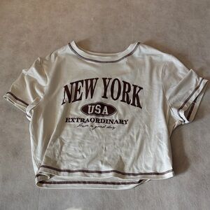 SHEIN Beige and Dark Brown Tee